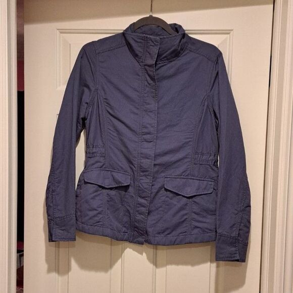 Toad and Co Purple Jacket Size Small Linen and Cotton Pockets Button Closure - Picture 2 of 15